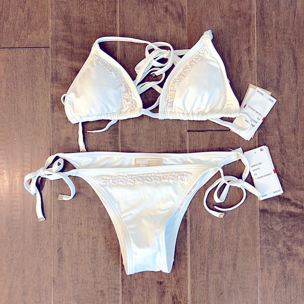 Michael Kors white string bikini